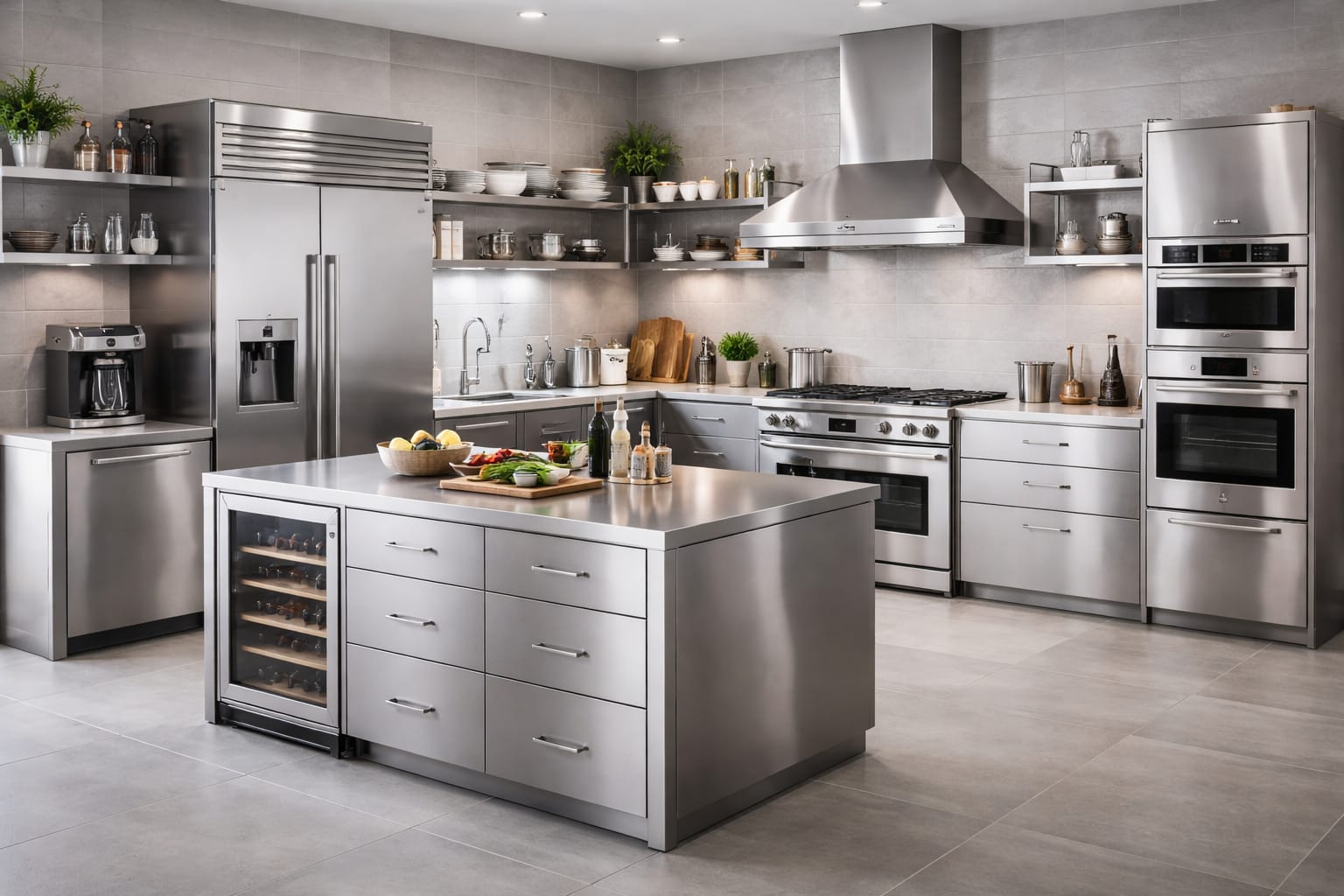 Professional SS 304 Kitchen with Island