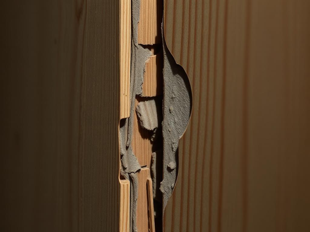 Damaged conventional MDF kitchen cabinet