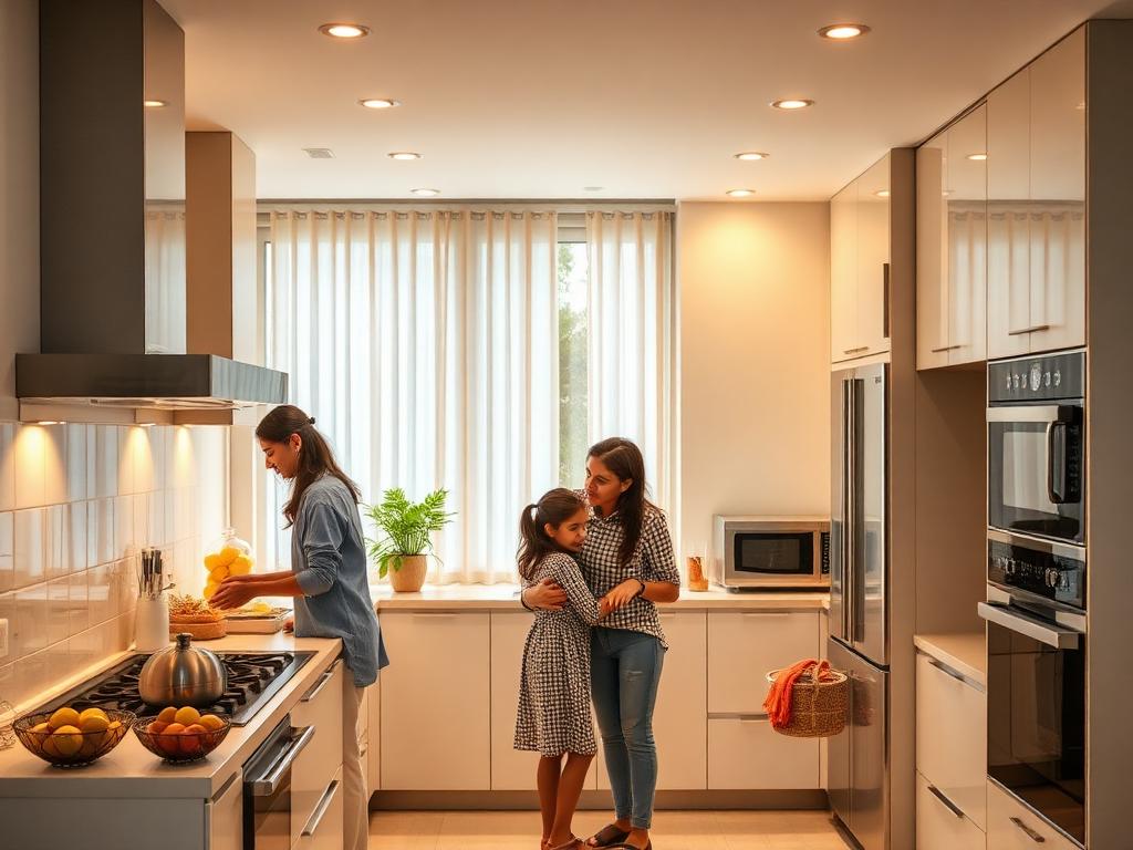 Family enjoying their AVYRA kitchen