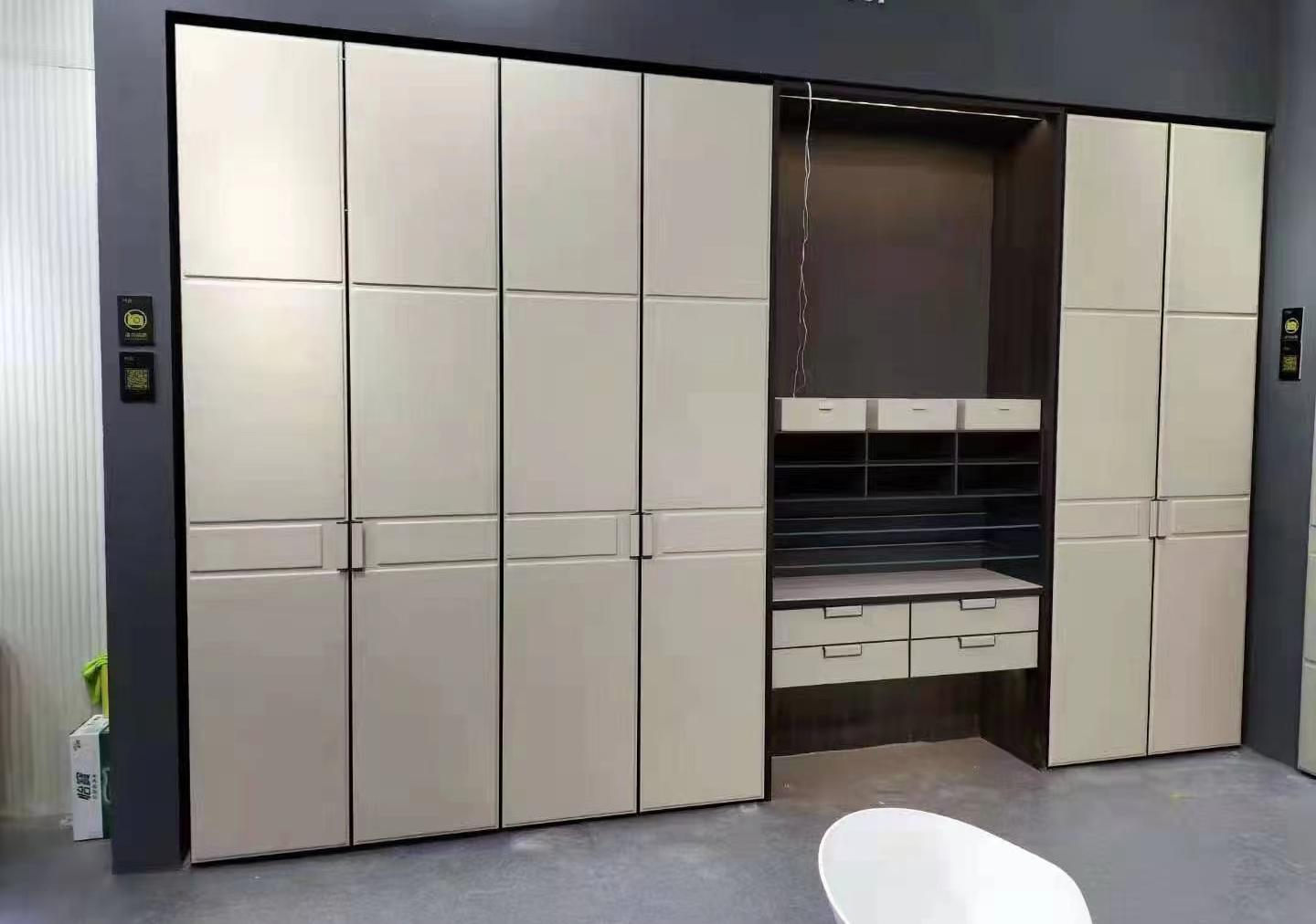 Premium wardrobe hardware close-up